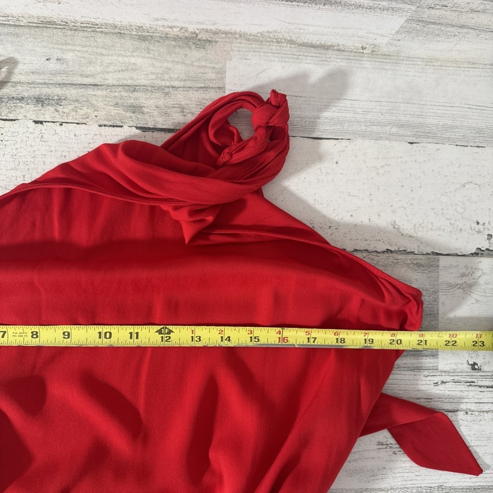Antonio Melani Dress-Popcycle Red-1 Shoulder-Size M-NWT-tie Waist-NEW-244 - Picture 7 of 8